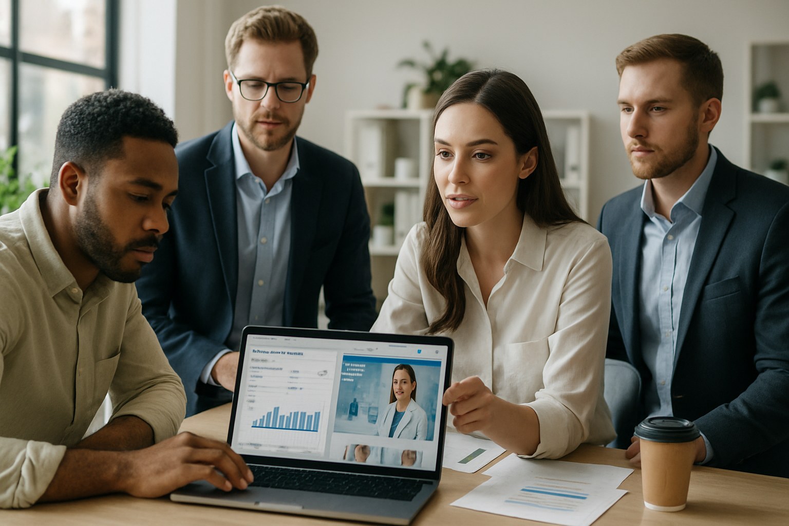 A marketing team reviewing a clinic's website and appointment analytics
