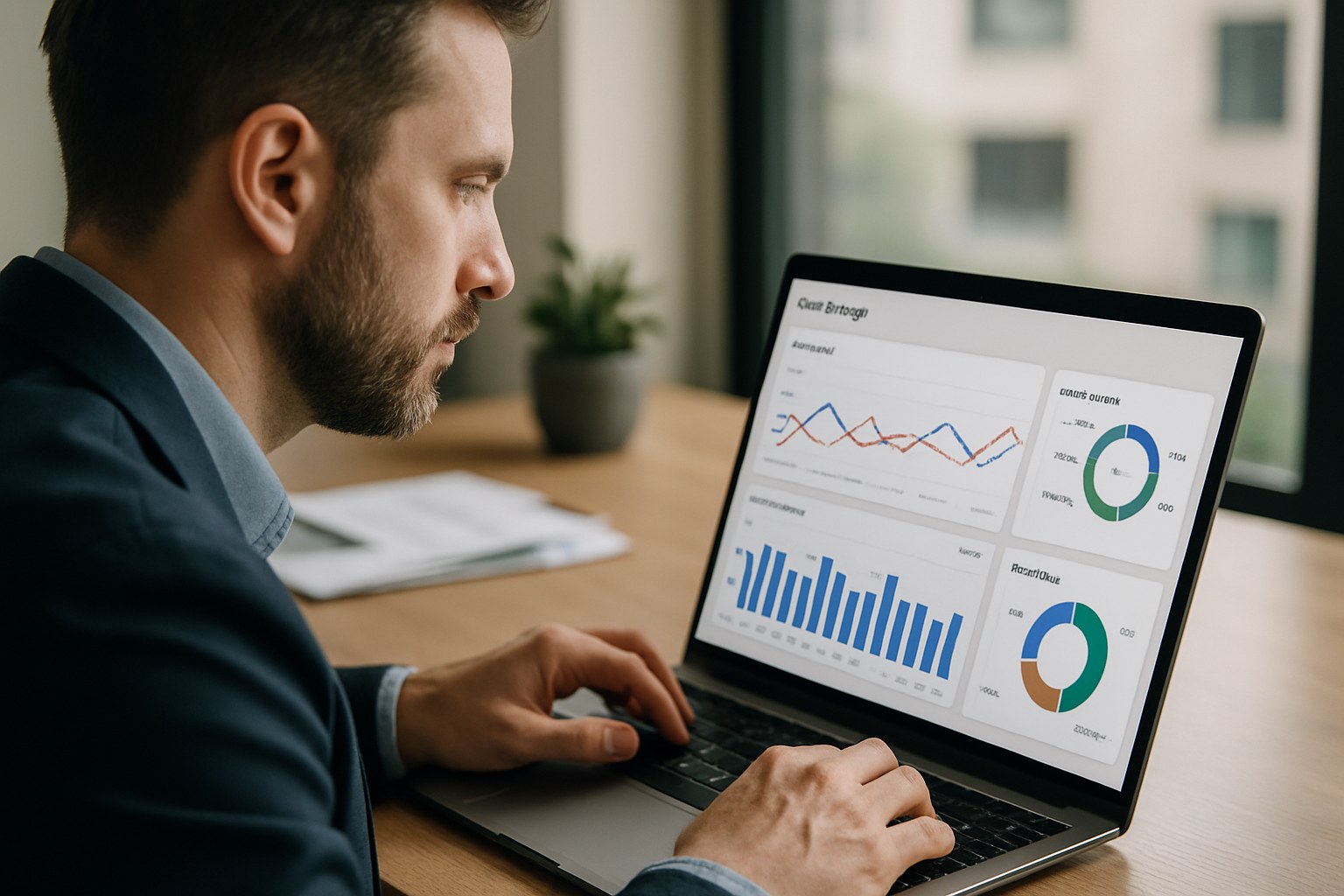 A marketer reviewing a paid ad campaign dashboard for a clinic